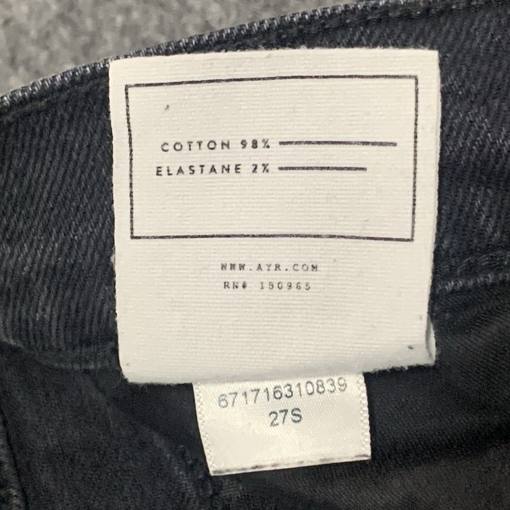 AYR The Getup Balloon Barrel Jeans Womens 27S Black Denim Pants Film Noir - Picture 9 of 13